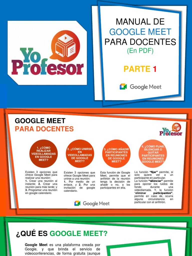Manual de Google Meet Parte 1 - Yoprofesor | PDF | Videotelefonía ...