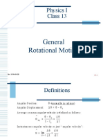 Physics I Class 13: General Rotational Motion