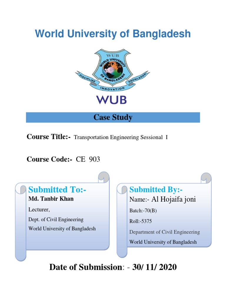 Transportation Engineering Case Study | PDF | Science & Mathematics ...