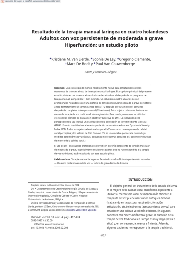 Español of Laryngeal Manual Therapy in Four Dutch En.es PDF Laringe