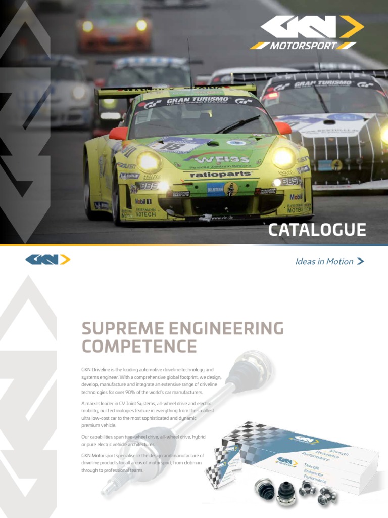 GKN Motorsport Driveline Catalogue | PDF | Auto Racing | Motor Vehicle