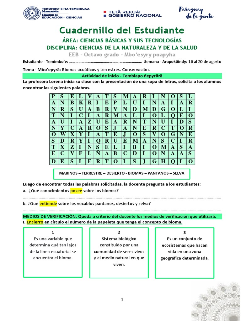 Hoja De Trabajo Sobre Los Biomas Del Mundo Biomas Para Primero De
