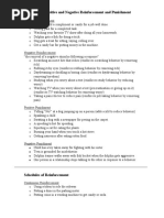 Examples Reinforcement and Punishment &schedules of Reinforcement