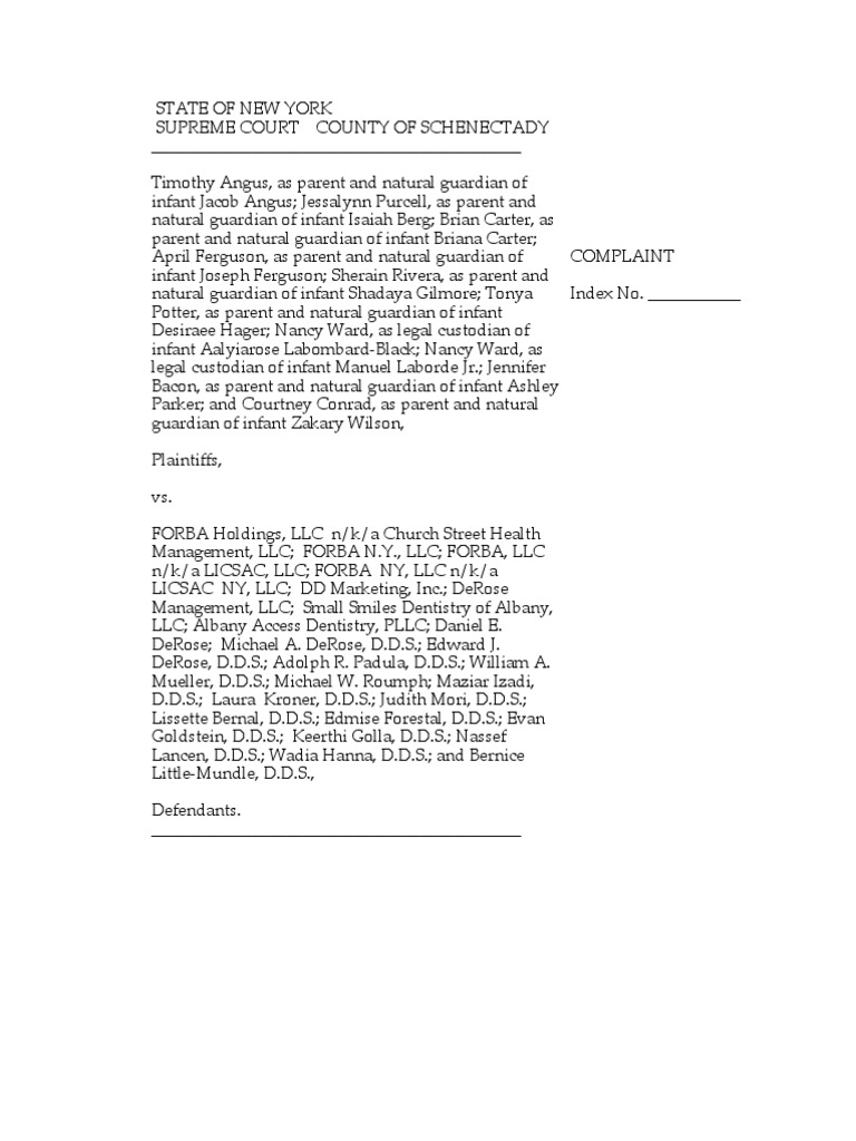 Lawsuit Against Small Smiles Dental Center Aka Alabany Access Dental