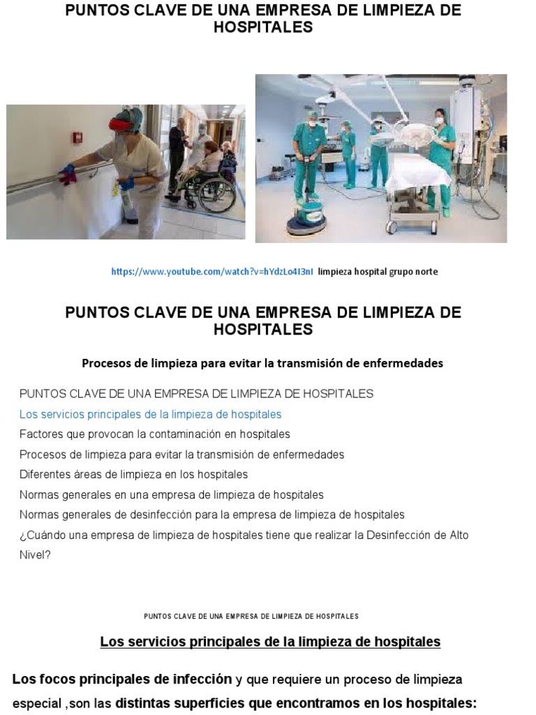 Claves para la Limpieza Hospitalaria | PDF | Hospital | Lavado de manos