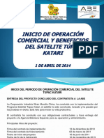 Inicio de Operación Comercial y Beneficios Del Satélite Tupac Katari (Rebaja de Tarifas)