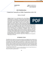 Job Satisfaction:: Comparisons Among Diverse Public Organizations in The UAE