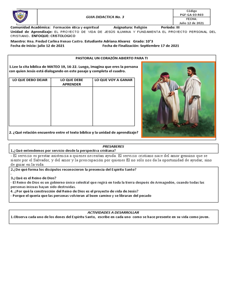 Proyecto de Vida Cristiana en Jóvenes | PDF | Amor | Jesús