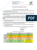 Primaire Lettre de Rentrée 1er Oct 2021