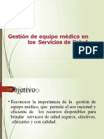 Gestión de Equipo Médico en Los Servicios de Salud