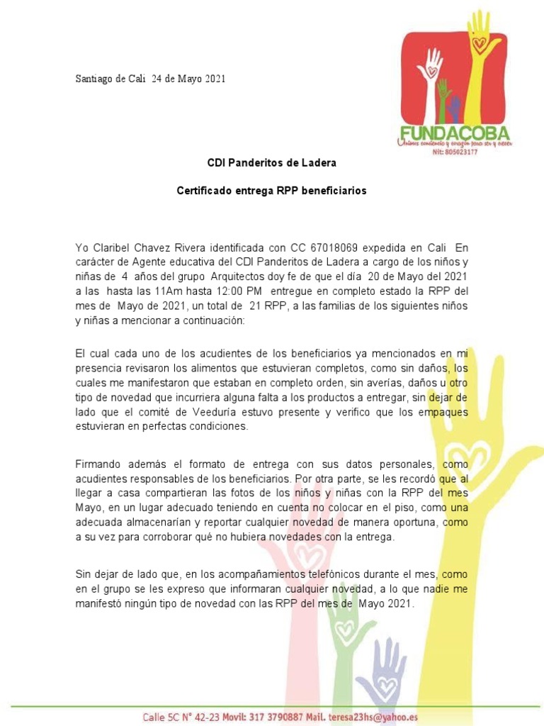Entrega Exitosa de RPP en Mayo 2021 | PDF