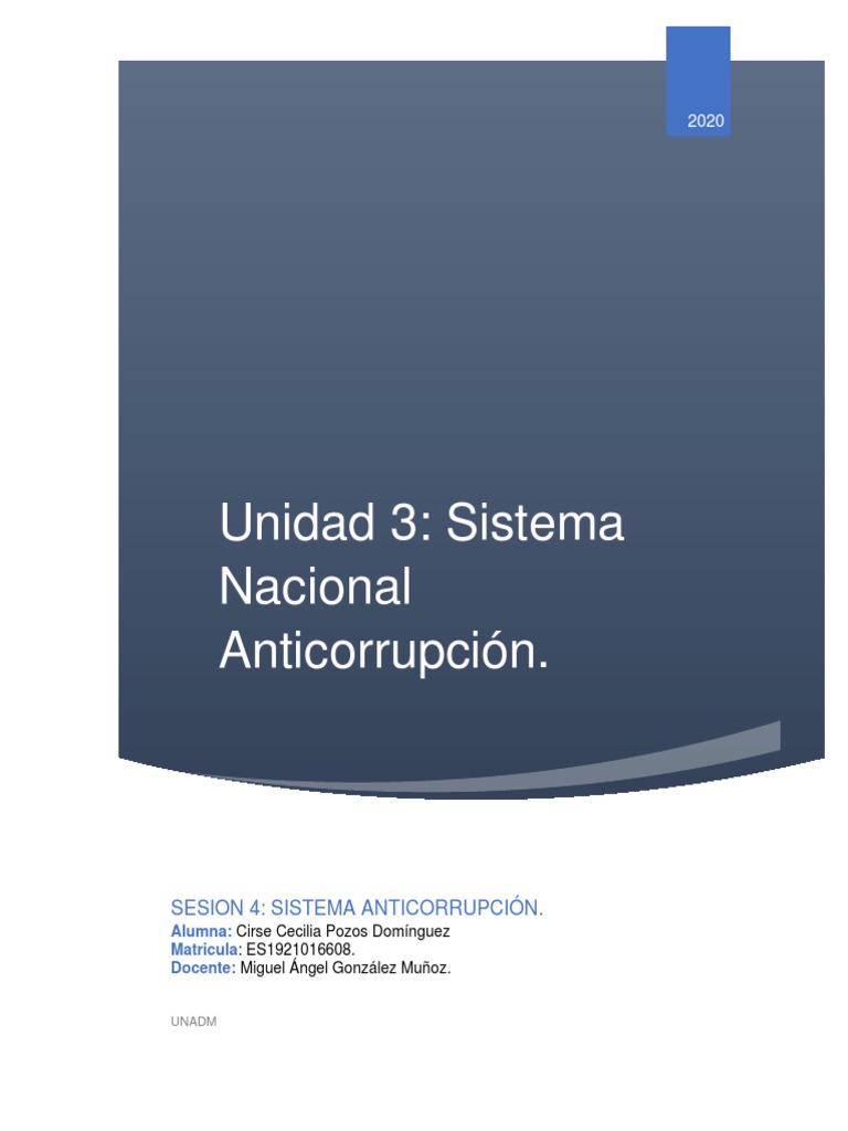 Unidad 3: Sistema Nacional Anticorrupción | Descargar gratis PDF ...
