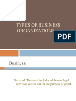 Types of Business Organizations: Sole Proprietorships, Partnerships, Corporations