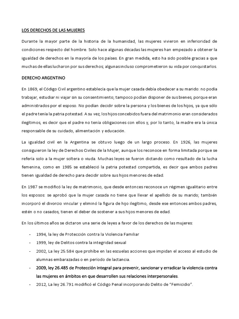 Los Derechos de Las Mujeres | PDF | La violencia contra las mujeres ...