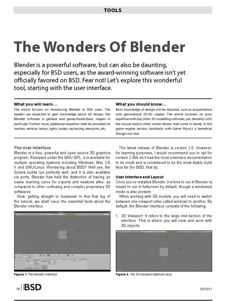 The Wonders of Blender | PDF | Blender (Software) | Graphical User ...