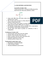 AMINO ACIDS STRUCTURE AND PROTEIN CLASSIFICATION