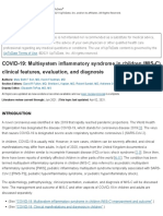 Up To Date COVID-19 Multisystem Inflammatory Syndrome in Children (MIS-C) Clinical Features, Evaluation, and Diagnosis