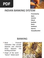 Indian Banking System: Presented by Agraj Jasmine Hitesh Karthick Navin Santhosh Swarna Viswadharshini