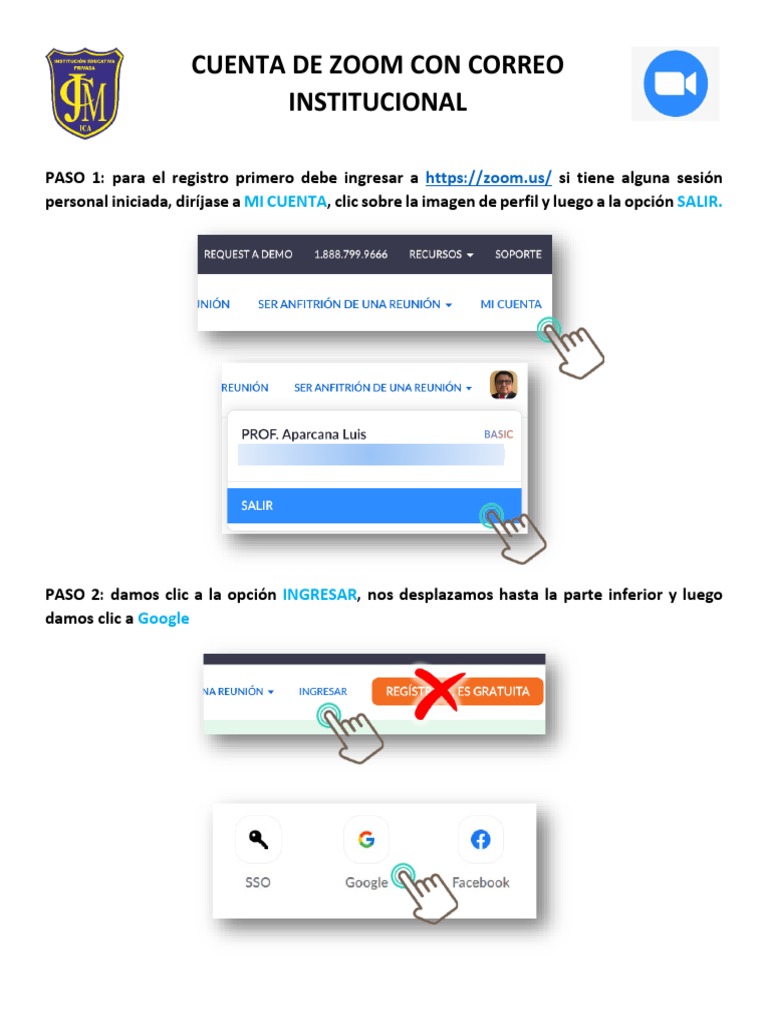 Alumnos Cuenta de Zoom Con Correo Institucional PDF