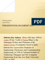 Presentation On Subrat Roy