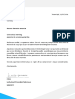 Carta de Renuncia en Vigilancia