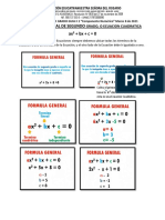 Taller # 2 Matematicas Decimo-Ecuacion General de Segundo Grado, Ecuacion Cuadratica