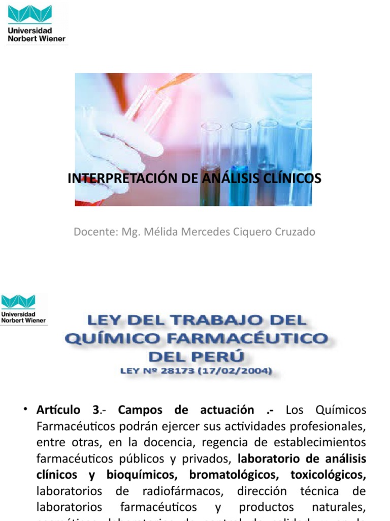 INTERPRETACION DE ANALISIS CLINICOS - PPTX - CLASE 1 | PDF | Sangre ...