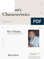 A Person's Characteristics: Introduction To Philosophy