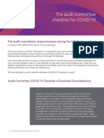 The Audit Committee Checklist For COVID-19