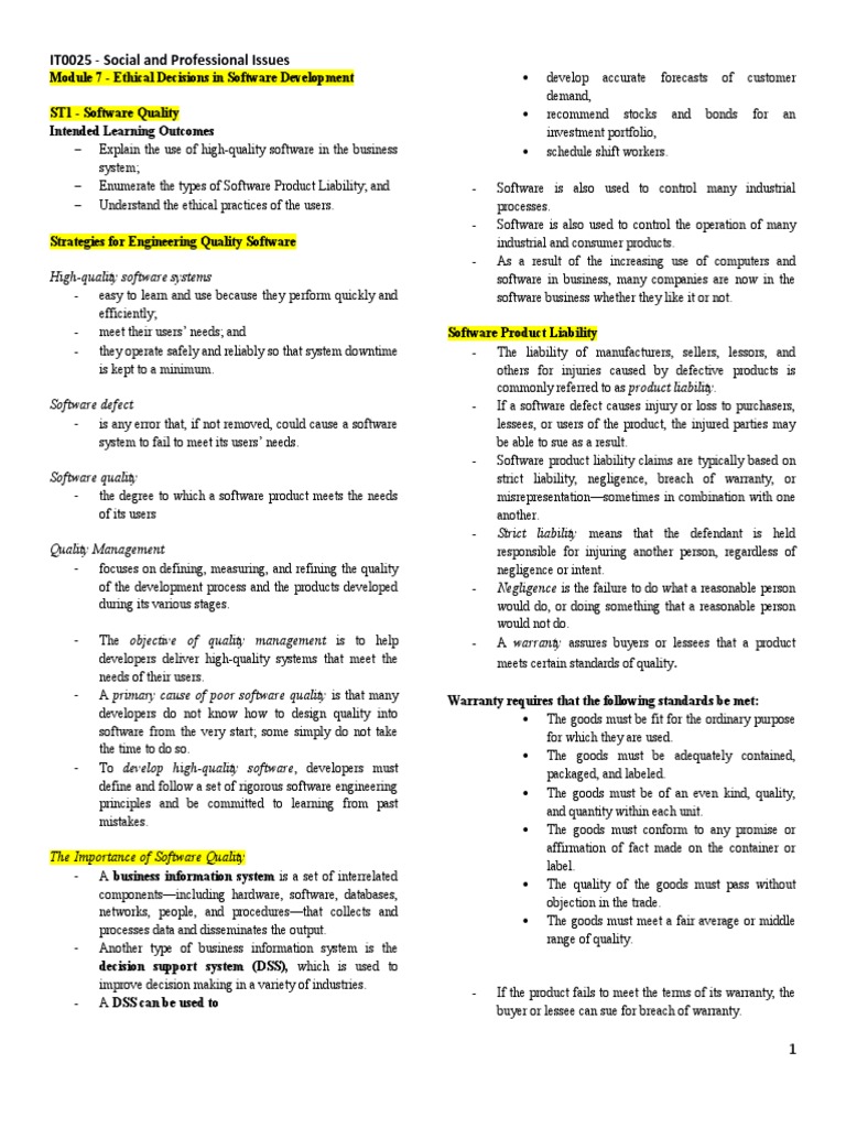 IT0025 - M7 - Decisions in Software Development | PDF | Software ...