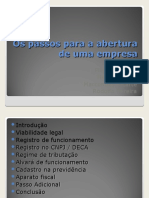 Os Passos para A Abertura de Uma Empresa