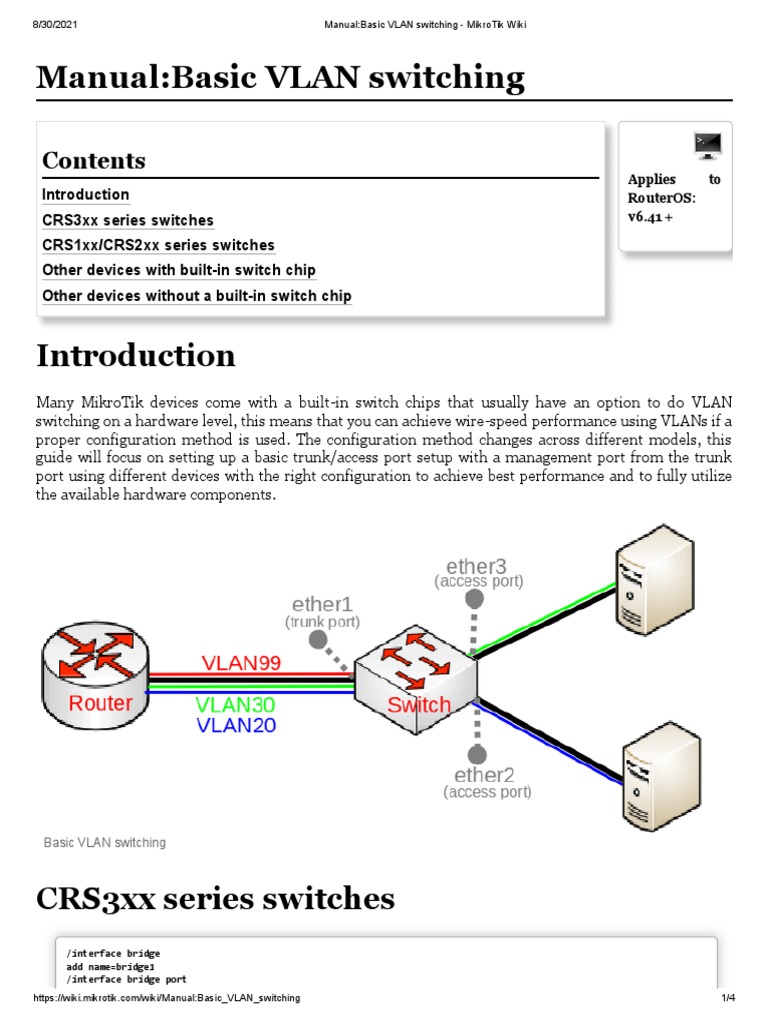 MikroTik Basic VLAN Switching Guide | PDF | Network Switch | Electronics