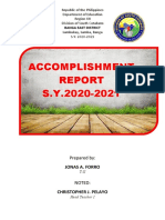 Accomplishment S.Y.2020-2021: Jonas A. Forro