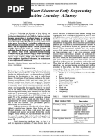 Predicting Heart Disease at Early Stages Using Machine Learning: A Survey