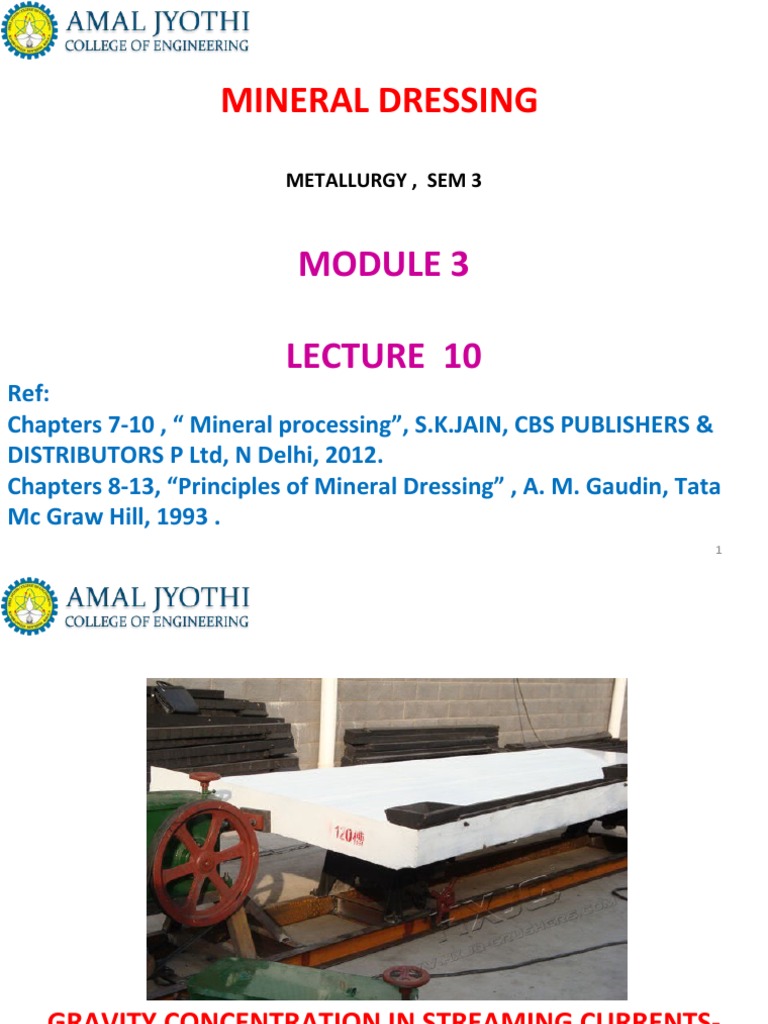 Shaking Table Mechanism in Mineral Processing | PDF | Water | Gravity