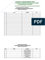 Daftar Hadir Rapat KONFERENSI NU 2021