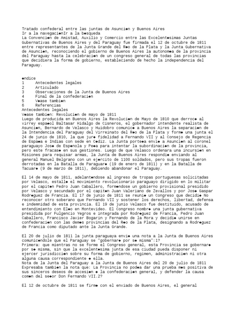 Tratado confederal entre las juntas de Asunción y Buenos Aires PDF