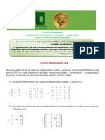 Taller Determinantes, Matriz Inversa y Cramer