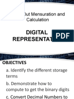 Carry Out Mensuration and Calculation: Digital Representation