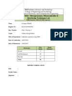 18ECC203J - Microprocessor, Microcontroller & Interfacing Techniques Lab