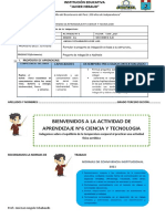 HOJA DE TRABAJO CIENCIA Y TECNOLOGIA SEMANA 24 Del 13 Al 17 DE de SETIEMBRE