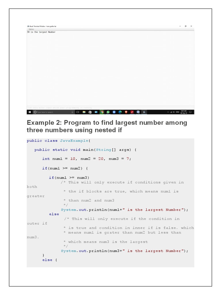 Example 2: Program To Find Largest Number Among Three Numbers Using ...