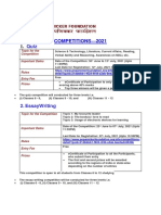 Competitions - 2021: Topic For The Competition Important Dates