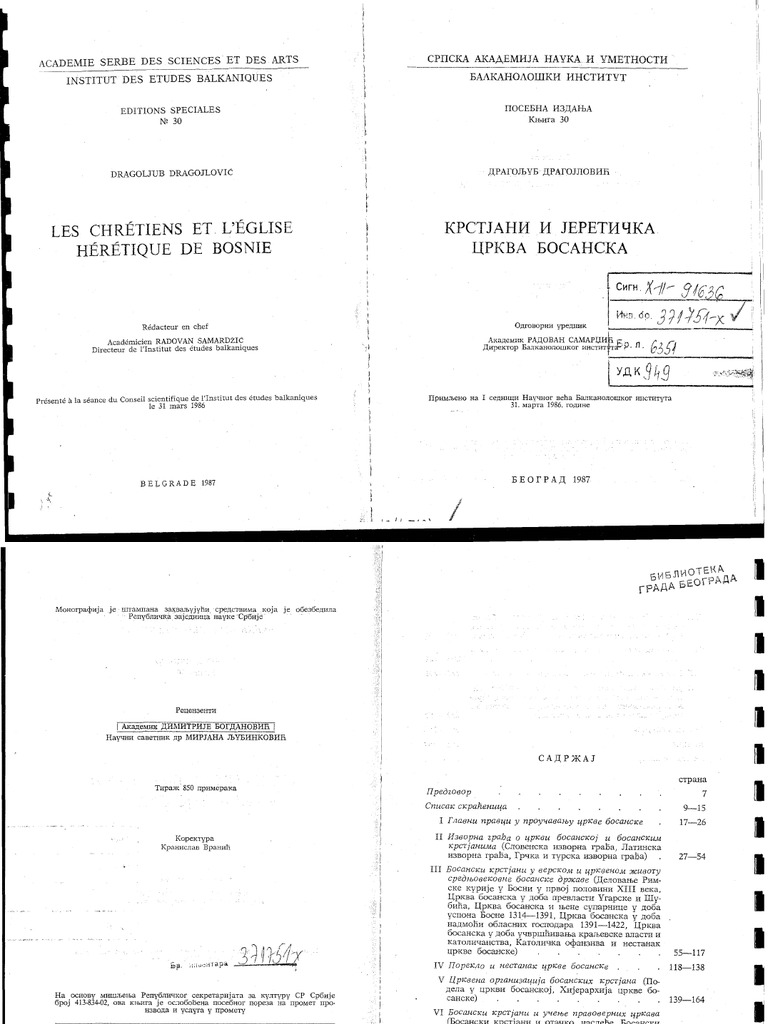 lrene Dragoljub Dragojlović-Krstjani I Jereticka Crkva Bosanska | PDF
