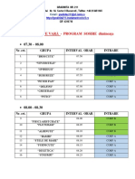 GR. 211-Orar Primire Plecare Copii Gradinita de Vara 2021