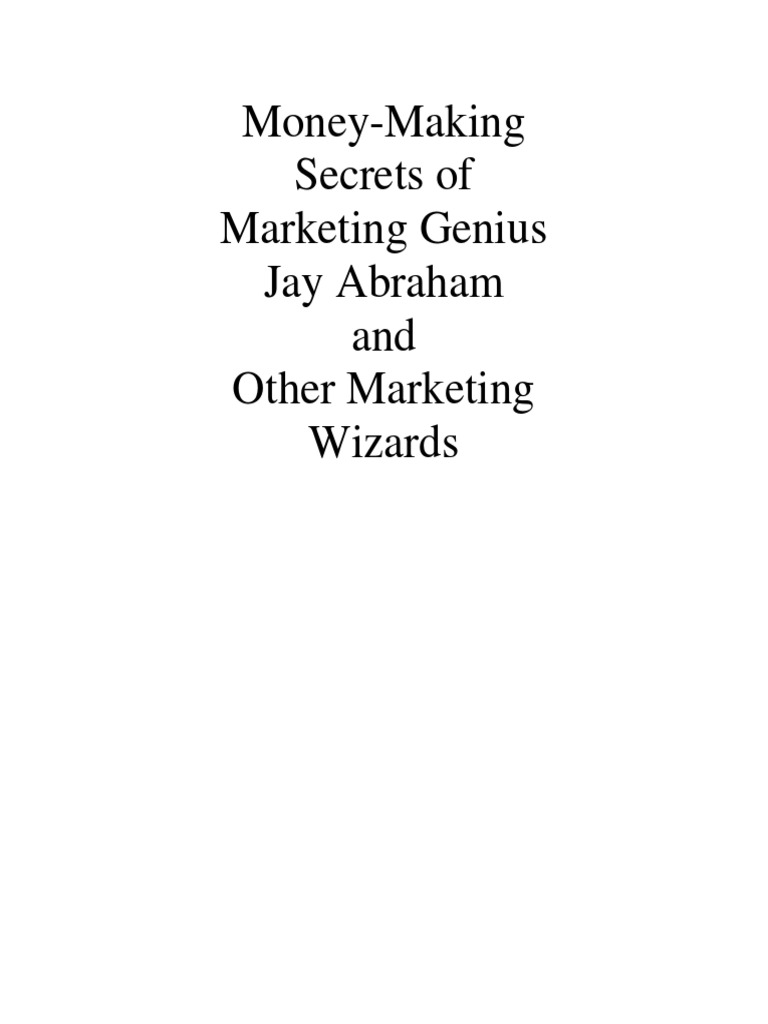 MR X Book Jay Abraham | PDF | Advertising | Sales