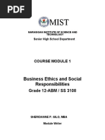 Business Ethics and Social Responsibilities - Module 1