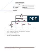 Colegio de Dagupan Final Examination Electrical Circuits 1 Set A