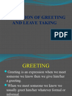 Expressing Greetings and Partings