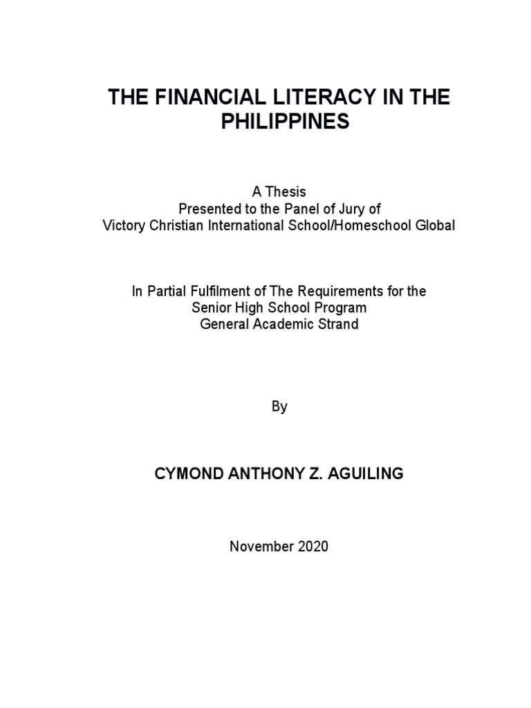 research about financial literacy in the philippines